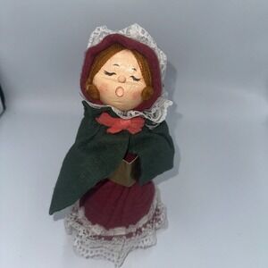 Vintage PAPER MACHE Christmas Carolers  Girl Hand Made 9"
